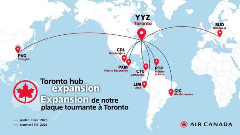 Air Canada Expands Toronto Pearson Operations with New International Routes Through 2026