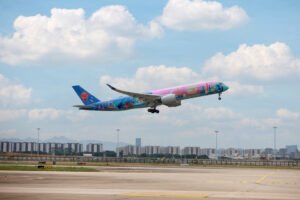 China Southern's A350 with the Special Livery Taking Off