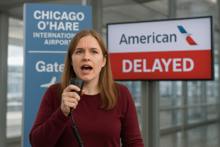 Passenger Takes Over PA System at Chicago O'Hare Amid American Airlines Delay